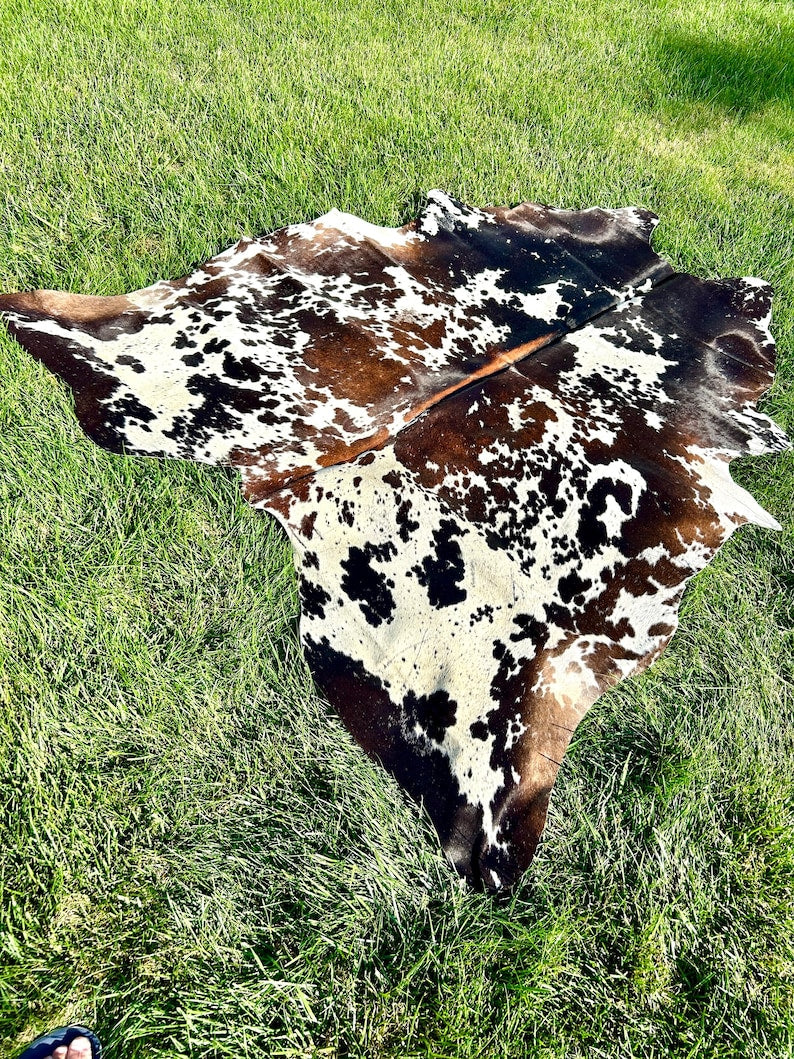 Tapis en peau de vache  tricolore